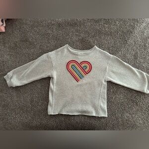 GAP Gray Sweatshirt with Colorful Heart Design